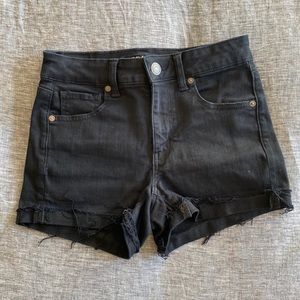American Eagle Ne(x)t level high-waisted black jean shorts Size 4